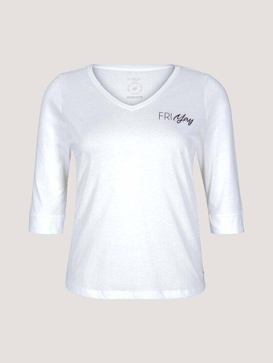 T-Shirt mit V-Ausschnitt - Frauen - Whisper White T-Shirt mit V-Ausschnitt - Frauen - Whisper White - 7 - My True Me