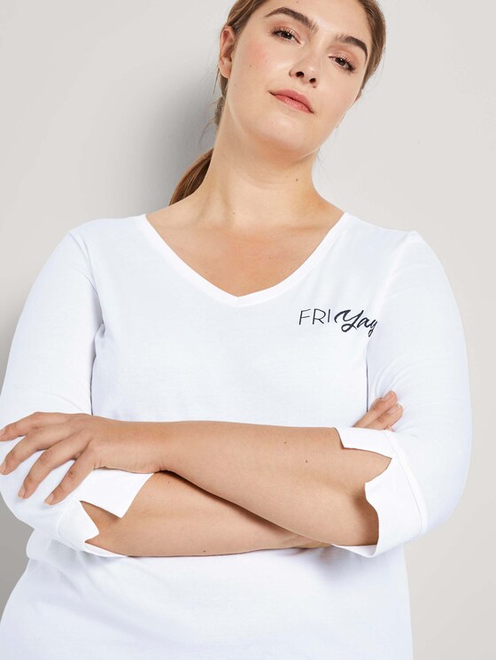 T-Shirt mit V-Ausschnitt - Frauen - Whisper White T-Shirt mit V-Ausschnitt - Frauen - Whisper White - 9 - My True Me