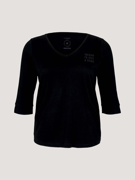 T-Shirt mit V-Ausschnitt - Frauen - Deep Black T-Shirt mit V-Ausschnitt - Frauen - Deep Black - 7 - My True Me