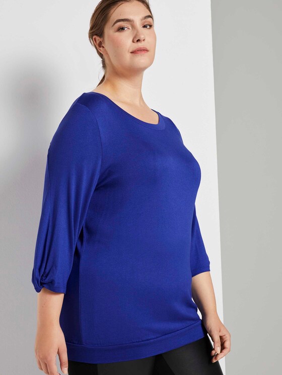 Shirt mit Ballonärmeln - Frauen - crest blue Shirt mit Ballonärmeln - Frauen - crest blue - 5 - My True Me