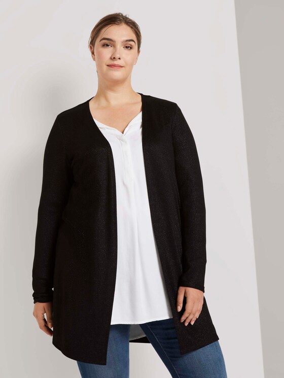 Shirt Cardigan mit Seitenschlitzen - Frauen - Deep Black Shirt Cardigan mit Seitenschlitzen - Frauen - Deep Black - 1 - My True Me
