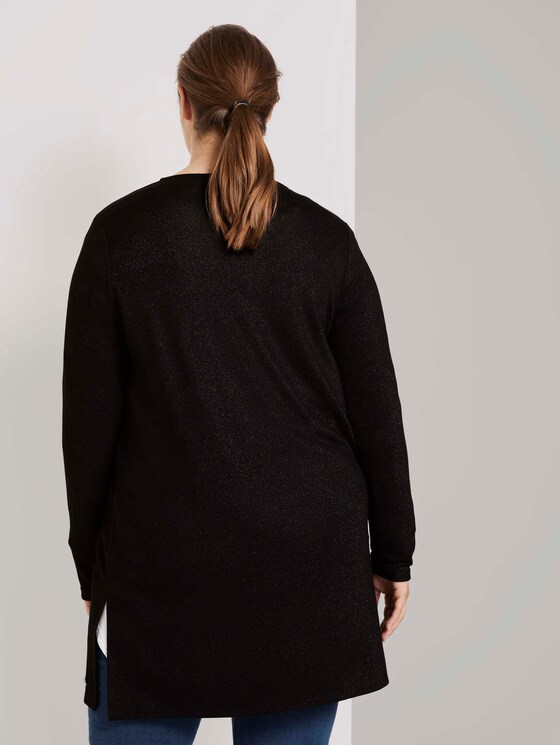 Shirt Cardigan mit Seitenschlitzen - Frauen - Deep Black Shirt Cardigan mit Seitenschlitzen - Frauen - Deep Black - 2 - My True Me