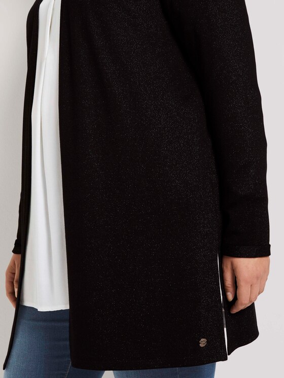 Shirt Cardigan mit Seitenschlitzen - Frauen - Deep Black Shirt Cardigan mit Seitenschlitzen - Frauen - Deep Black - 9 - My True Me