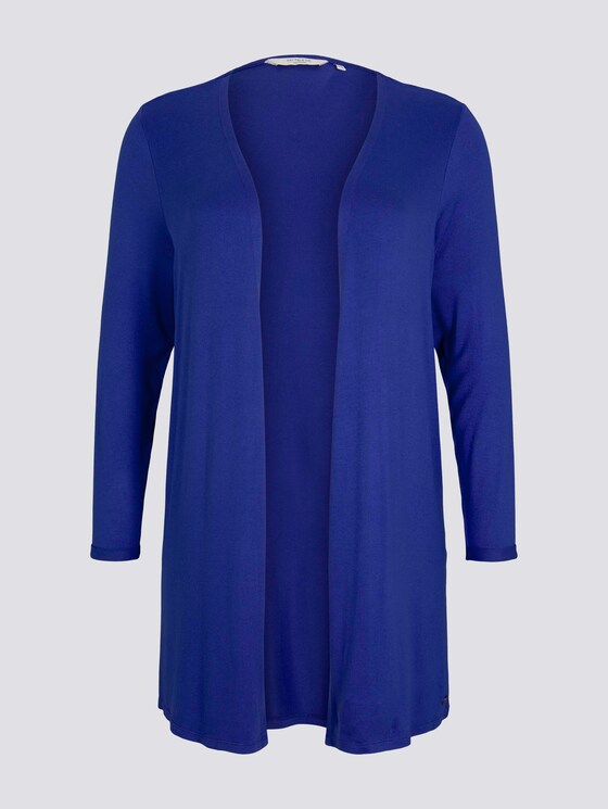 Curvy - Shirt Cardigan mit Seitenschlitzen - Frauen - crest blue Curvy - Shirt Cardigan mit Seitenschlitzen - Frauen - crest blue - 7 - My True Me