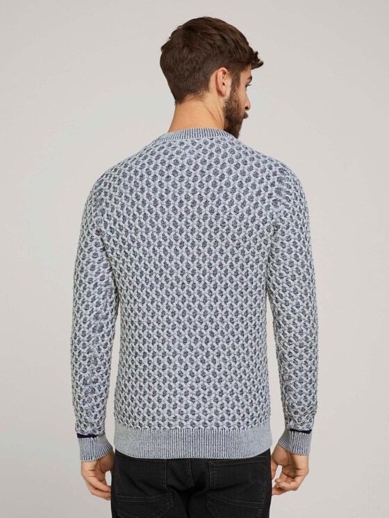 Pullover mit Schachbrett-Struktur - Männer - navy white heavy structure Pullover mit Schachbrett-Struktur - Männer - navy white heavy structure - 2 - TOM TAILOR