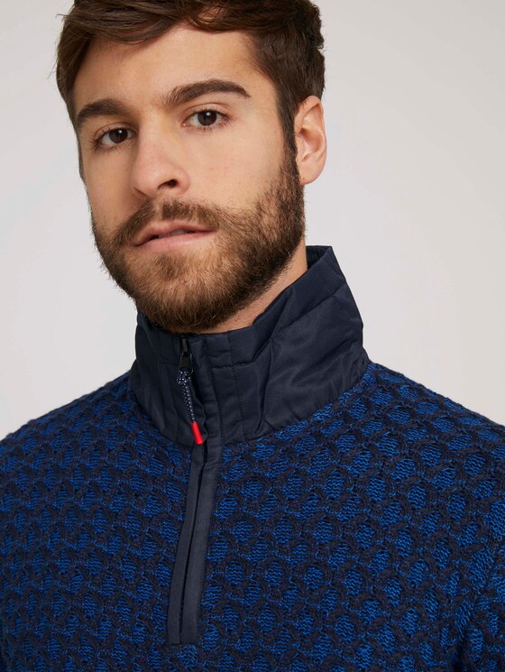 Troyer Pullover mit Schachbrett-Struktur - Männer - navy blue heavy structure Troyer Pullover mit Schachbrett-Struktur - Männer - navy blue heavy structure - 9 - TOM TAILOR