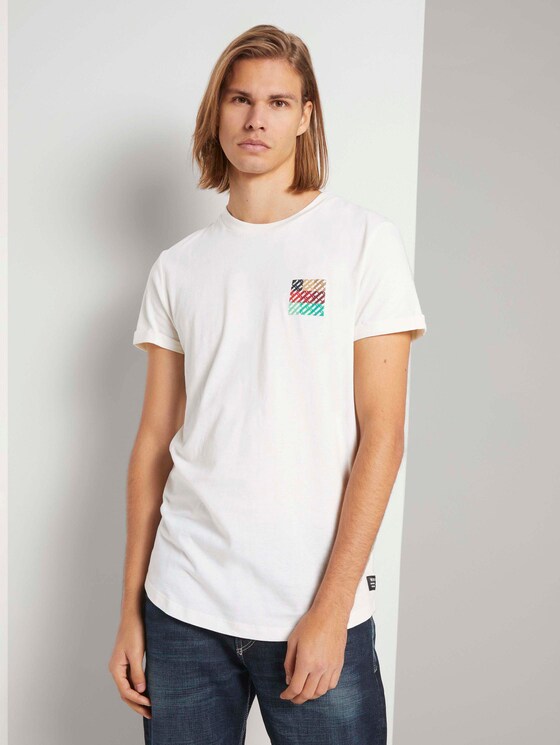 T-Shirt mit Print - Männer - Wool White T-Shirt mit Print - Männer - Wool White - 1 - TOM TAILOR Denim