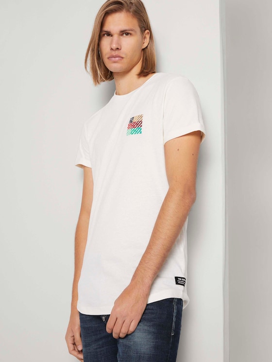 T-Shirt mit Print - Männer - Wool White - 5 - TOM TAILOR Denim