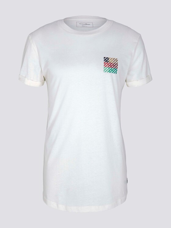 T-Shirt mit Print - Männer - Wool White T-Shirt mit Print - Männer - Wool White - 7 - TOM TAILOR Denim