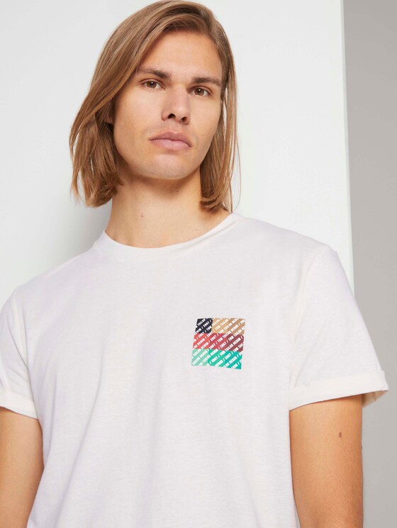 T-Shirt mit Print - Männer - Wool White T-Shirt mit Print - Männer - Wool White - 9 - TOM TAILOR Denim