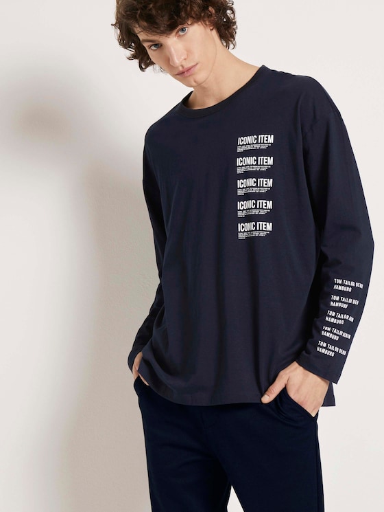 Langarmshirt mit Textprint - Männer - Sky Captain Blue Langarmshirt mit Textprint - Männer - Sky Captain Blue - 5 - TOM TAILOR Denim