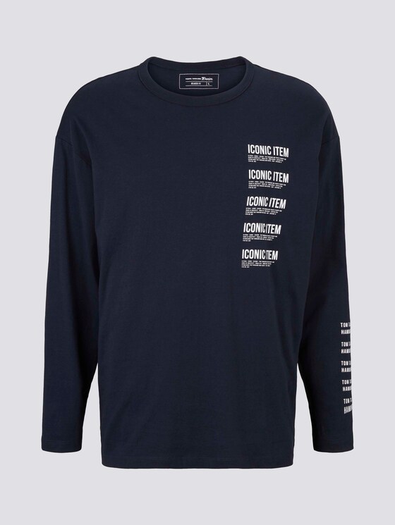 Langarmshirt mit Textprint - Männer - Sky Captain Blue Langarmshirt mit Textprint - Männer - Sky Captain Blue - 7 - TOM TAILOR Denim