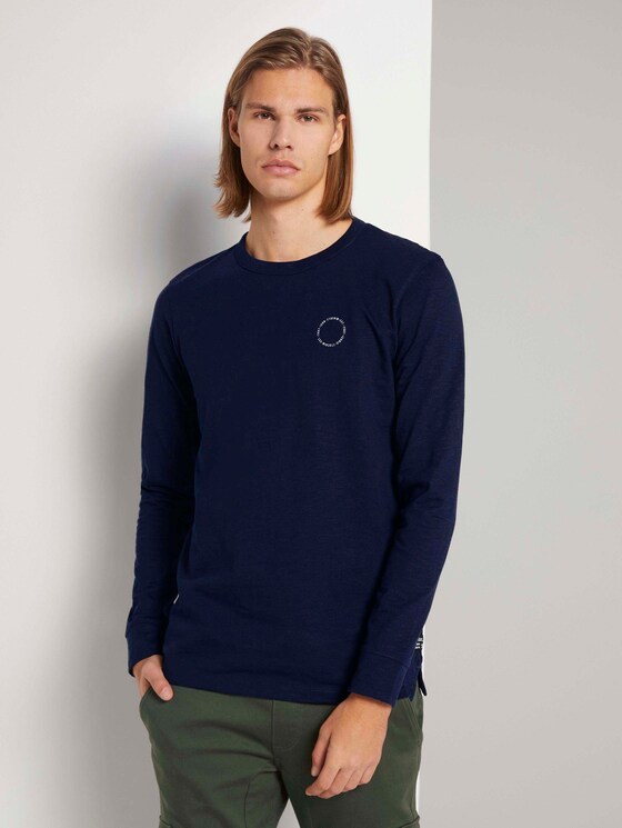 meliertes Langarmshirt - Männer - Sky Captain Blue meliertes Langarmshirt - Männer - Sky Captain Blue - 1 - TOM TAILOR Denim