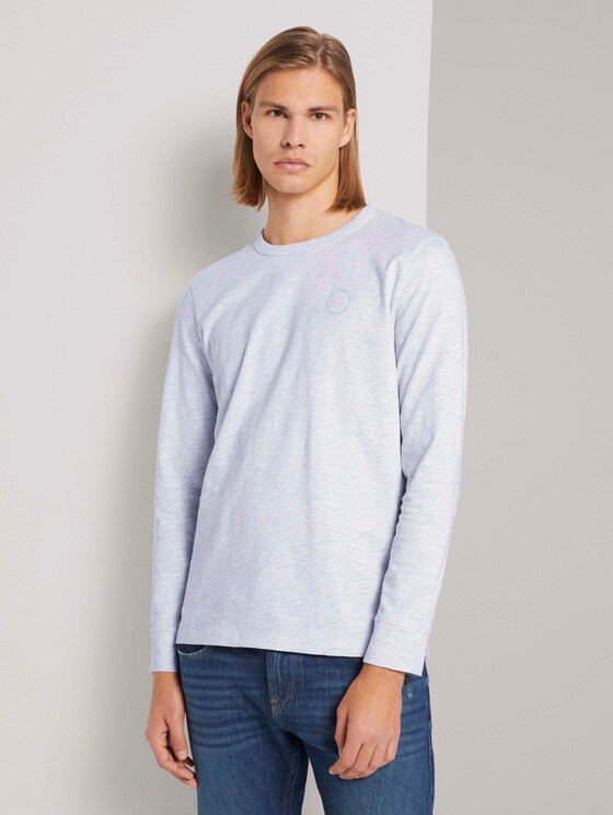 meliertes Langarmshirt - Männer - wool white melange meliertes Langarmshirt - Männer - wool white melange - 1 - TOM TAILOR Denim