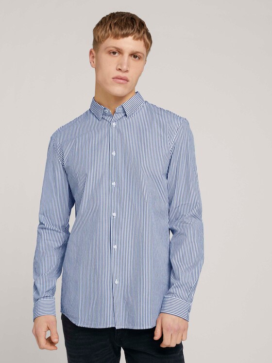 Gestreiftes Hemd - Männer - navy white small stripe Gestreiftes Hemd - Männer - navy white small stripe - 1 - TOM TAILOR Denim