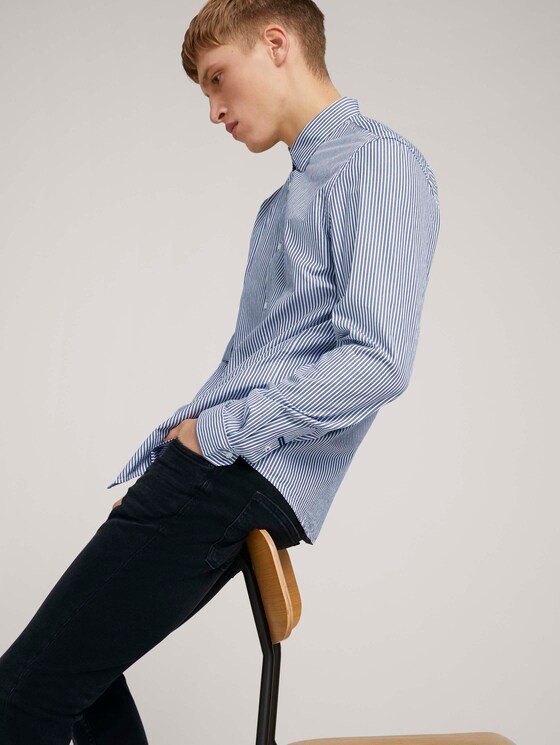 Gestreiftes Hemd - Männer - navy white small stripe Gestreiftes Hemd - Männer - navy white small stripe - 5 - TOM TAILOR Denim