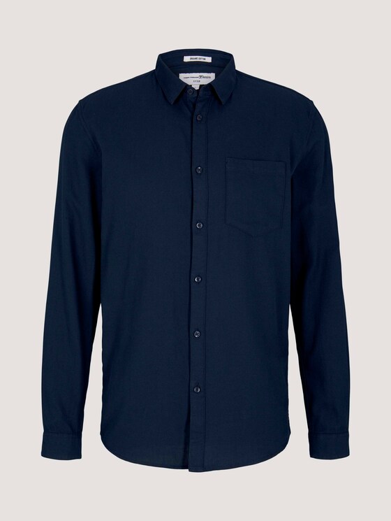Fijn gestructureerd overhemd met biologisch katoen - Mannen - Sky Captain Blue Fijn gestructureerd overhemd met biologisch katoen - Mannen - Sky Captain Blue - 7 - TOM TAILOR Denim