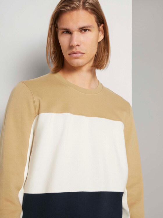 Sweatshirt im Colour Blocking - Männer - lark beige Sweatshirt im Colour Blocking - Männer - lark beige - 9 - TOM TAILOR Denim