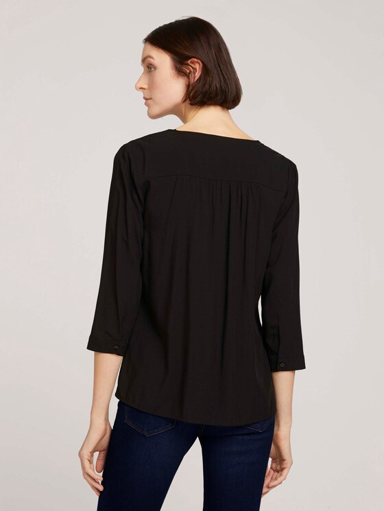 Geknöpfte Bluse mit LENZING™ ECOVERO™ - Frauen - Deep Black Geknöpfte Bluse mit LENZING™ ECOVERO™ - Frauen - Deep Black - 2 - TOM TAILOR Denim