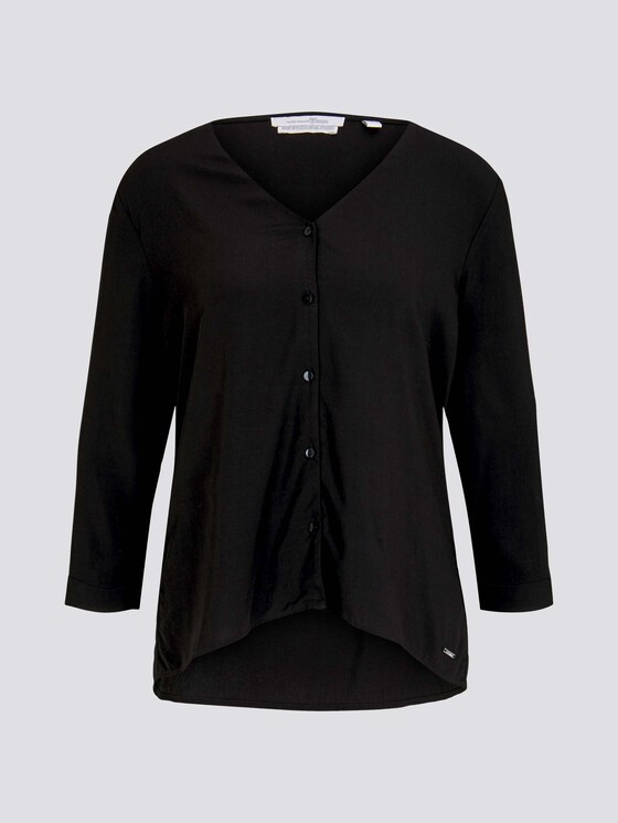 Geknöpfte Bluse mit LENZING™ ECOVERO™ - Frauen - Deep Black Geknöpfte Bluse mit LENZING™ ECOVERO™ - Frauen - Deep Black - 7 - TOM TAILOR Denim