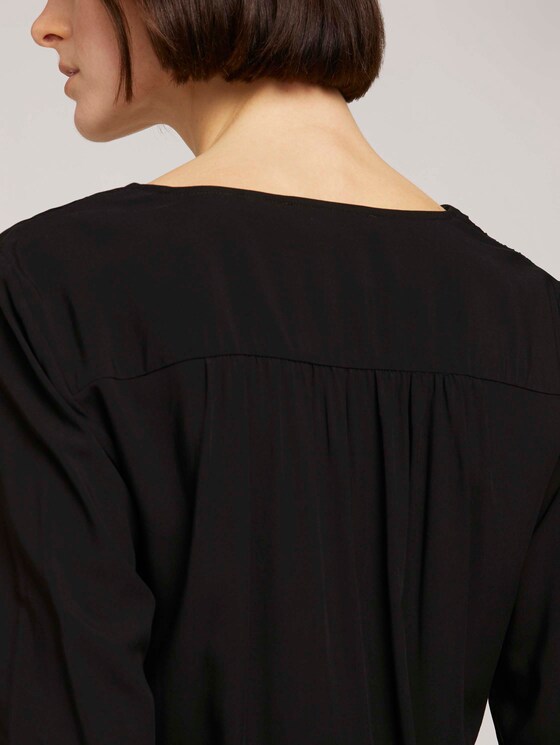 Geknöpfte Bluse mit LENZING™ ECOVERO™ - Frauen - Deep Black Geknöpfte Bluse mit LENZING™ ECOVERO™ - Frauen - Deep Black - 9 - TOM TAILOR Denim