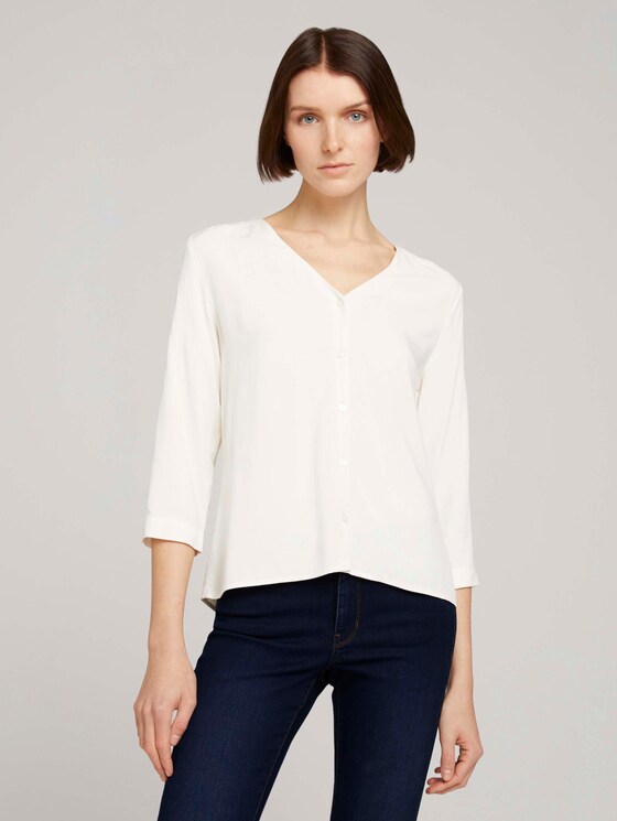 Blouse met LENZING™ ECOVERO™ - Vrouwen - soft creme beige Blouse met LENZING™ ECOVERO™ - Vrouwen - soft creme beige - 1 - TOM TAILOR Denim