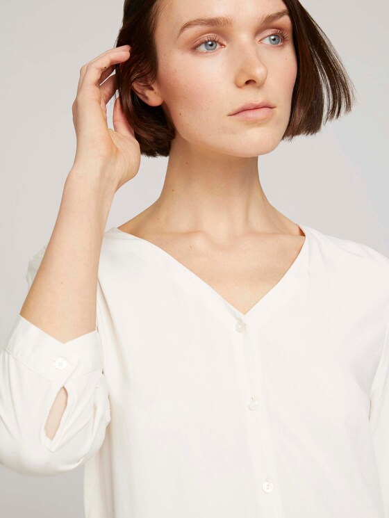 Blouse met LENZING™ ECOVERO™ - Vrouwen - soft creme beige Blouse met LENZING™ ECOVERO™ - Vrouwen - soft creme beige - 9 - TOM TAILOR Denim