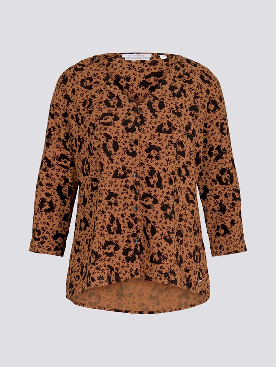 Geknöpfte Bluse mit V-Ausschnitt mit LENZING™ ECOVERO™ - Frauen - flower leo print Geknöpfte Bluse mit V-Ausschnitt mit LENZING™ ECOVERO™ - Frauen - flower leo print - 7 - TOM TAILOR Denim