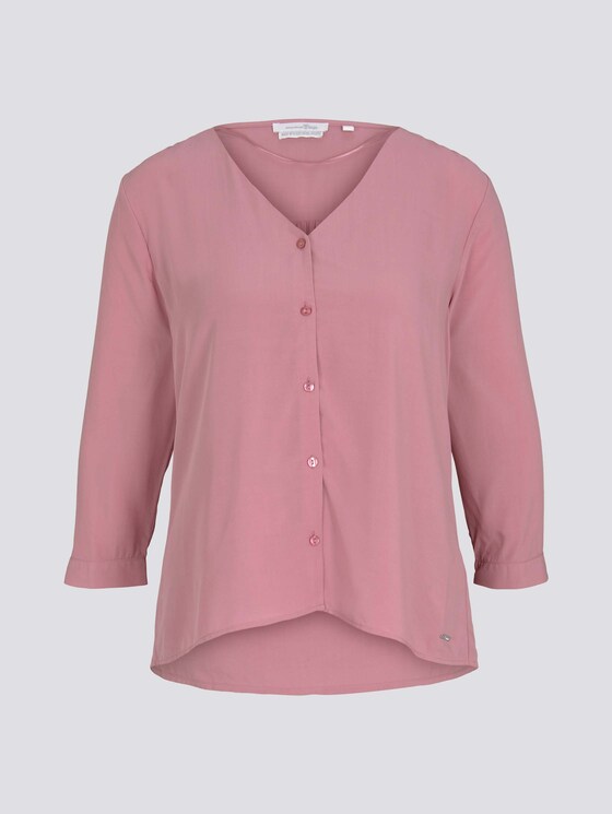Geknöpfte Bluse mit V-Ausschnitt mit LENZINGTM ECOVEROTM - Frauen - cozy rose Geknöpfte Bluse mit V-Ausschnitt mit LENZINGTM ECOVEROTM - Frauen - cozy rose - 7 - TOM TAILOR Denim