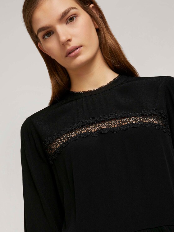 Stehkragenbluse mit Schößchen - Frauen - Deep Black Stehkragenbluse mit Schößchen - Frauen - Deep Black - 9 - TOM TAILOR Denim