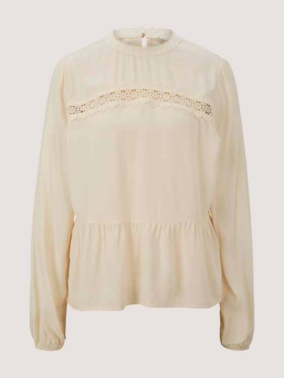 Stehkragenbluse mit Schößchen - Frauen - soft creme beige Stehkragenbluse mit Schößchen - Frauen - soft creme beige - 7 - TOM TAILOR Denim