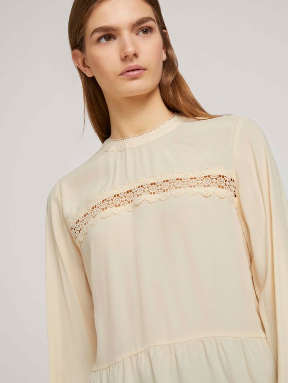 Stehkragenbluse mit Schößchen - Frauen - soft creme beige Stehkragenbluse mit Schößchen - Frauen - soft creme beige - 9 - TOM TAILOR Denim