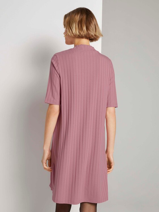 Kurzes Ripp Kleid mit Stehkragen - Frauen - cozy rose melange Kurzes Ripp Kleid mit Stehkragen - Frauen - cozy rose melange - 2 - TOM TAILOR Denim