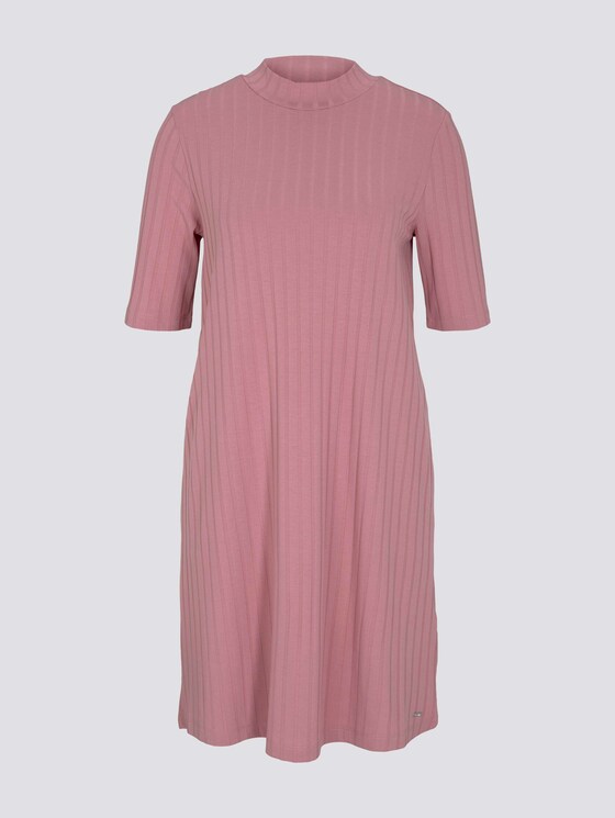 Kurzes Ripp Kleid mit Stehkragen - Frauen - cozy rose melange Kurzes Ripp Kleid mit Stehkragen - Frauen - cozy rose melange - 7 - TOM TAILOR Denim
