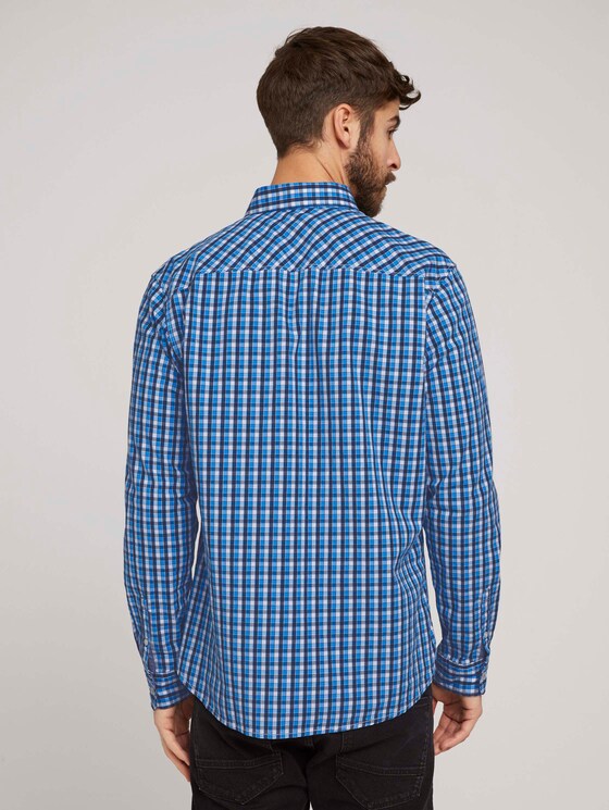 Karo Stretch Hemd - Männer - blue navy white check Karo Stretch Hemd - Männer - blue navy white check - 2 - TOM TAILOR