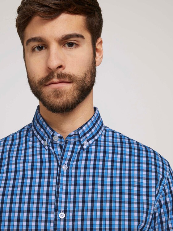 Karo Stretch Hemd - Männer - blue navy white check Karo Stretch Hemd - Männer - blue navy white check - 9 - TOM TAILOR