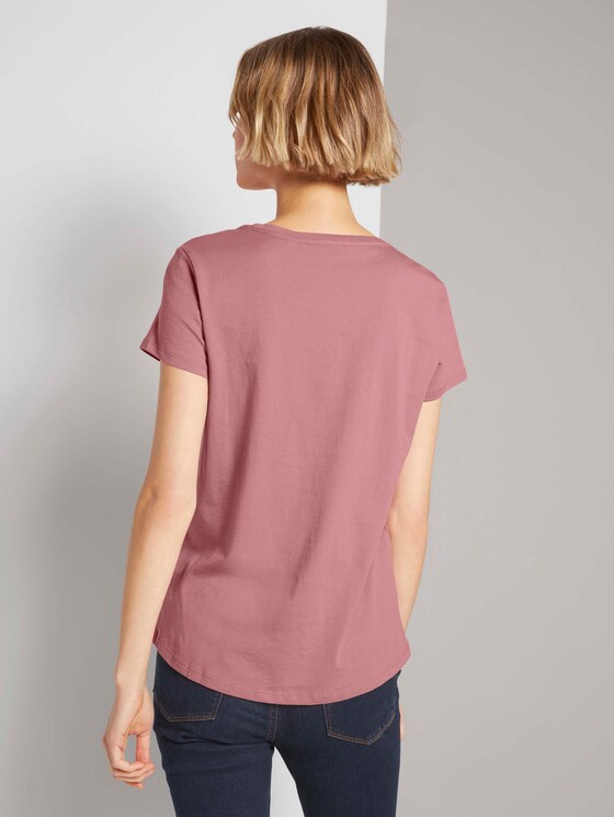 Besticktes T-Shirt mit Bio-Baumwolle - Frauen - cozy rose Besticktes T-Shirt mit Bio-Baumwolle - Frauen - cozy rose - 2 - TOM TAILOR Denim