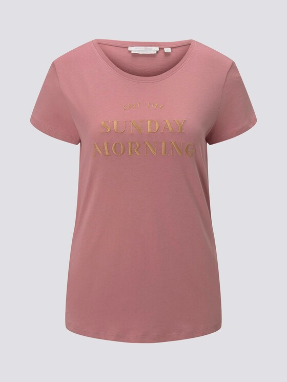 Besticktes T-Shirt mit Bio-Baumwolle - Frauen - cozy rose Besticktes T-Shirt mit Bio-Baumwolle - Frauen - cozy rose - 7 - TOM TAILOR Denim