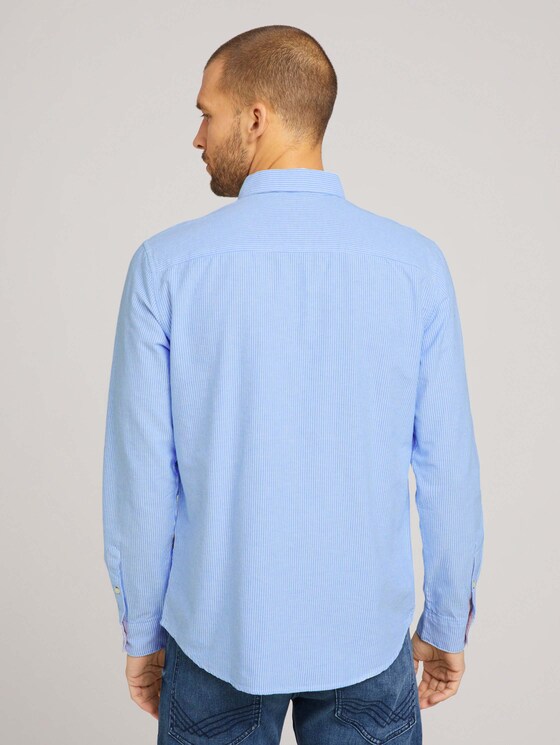 Gestreiftes Hemd - Männer - bright ibiza blue white stripe Gestreiftes Hemd - Männer - bright ibiza blue white stripe - 2 - TOM TAILOR