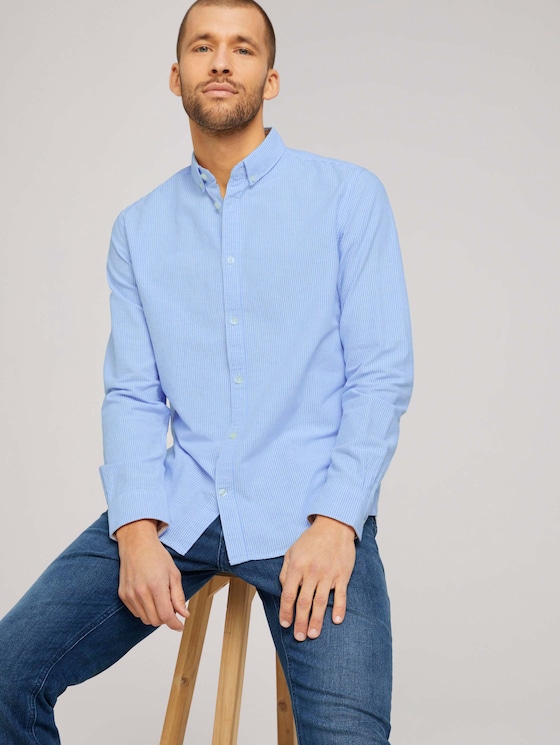 Gestreiftes Hemd - Männer - bright ibiza blue white stripe Gestreiftes Hemd - Männer - bright ibiza blue white stripe - 5 - TOM TAILOR
