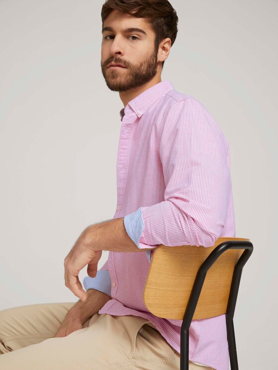 Gestreiftes Hemd - Männer - red white stripe Gestreiftes Hemd - Männer - red white stripe - 5 - TOM TAILOR