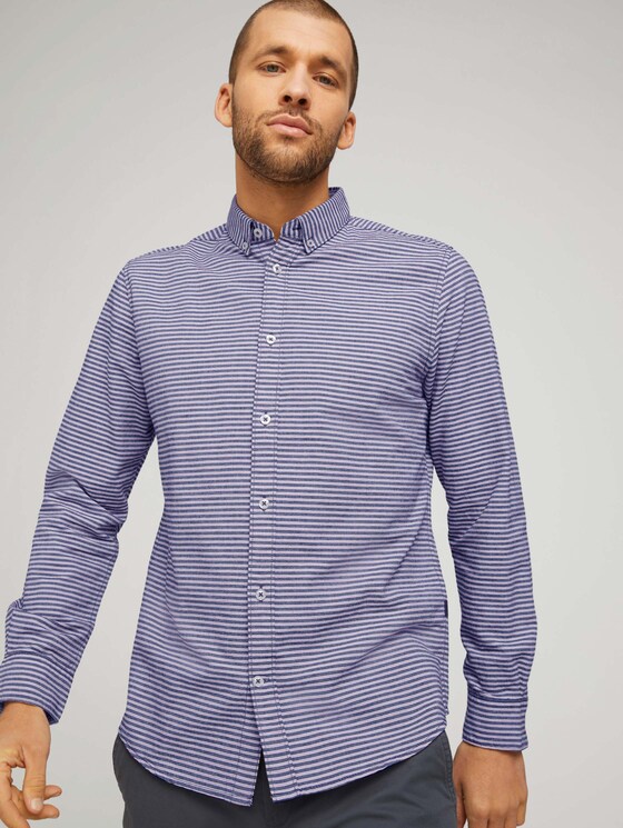 Gestreiftes Hemd - Männer - navy white red cross stripe Gestreiftes Hemd - Männer - navy white red cross stripe - 5 - TOM TAILOR