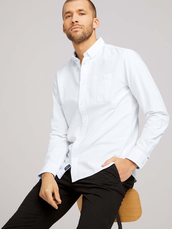 Oxford-Hemd mit Brusttasche - Männer - White Oxford-Hemd mit Brusttasche - Männer - White - 5 - TOM TAILOR
