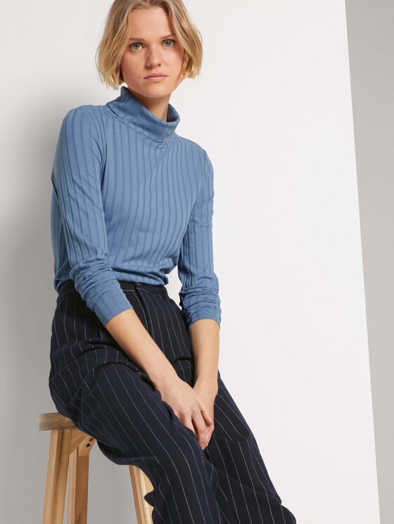 Langarmshirt mit Rollkragen - Frauen - soft mid blue Langarmshirt mit Rollkragen - Frauen - soft mid blue - 5 - TOM TAILOR Denim