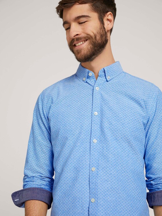 Gemustertes Oxford-Hemd - Männer - blue diagonal lines design Gemustertes Oxford-Hemd - Männer - blue diagonal lines design - 9 - TOM TAILOR