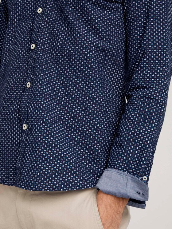 Gemustertes Oxford-Hemd - Männer - navy diagonal lines design Gemustertes Oxford-Hemd - Männer - navy diagonal lines design - 9 - TOM TAILOR
