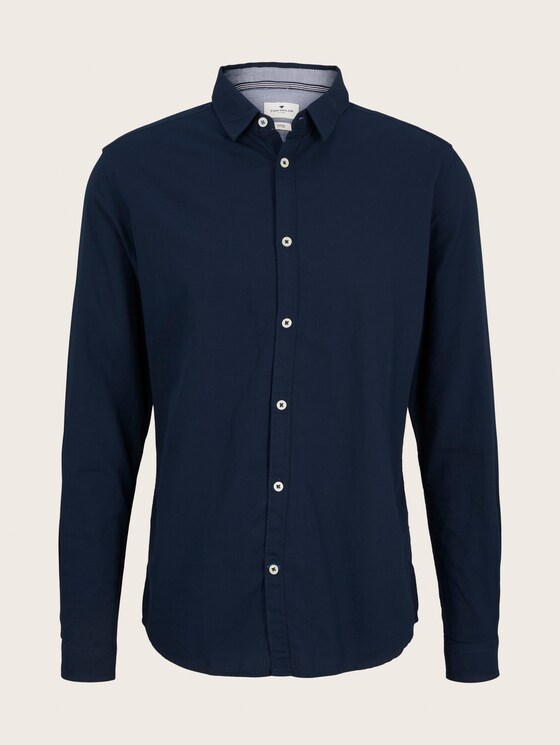 Slim Fit Hemd mit Struktur - Männer - Dark Blue Slim Fit Hemd mit Struktur - Männer - Dark Blue - 7 - TOM TAILOR