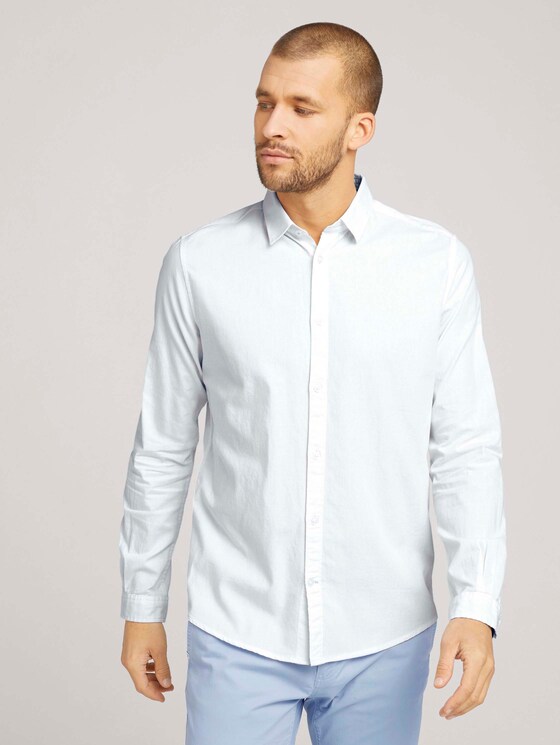 Slim Fit Hemd mit Struktur - Männer - White Slim Fit Hemd mit Struktur - Männer - White - 1 - TOM TAILOR