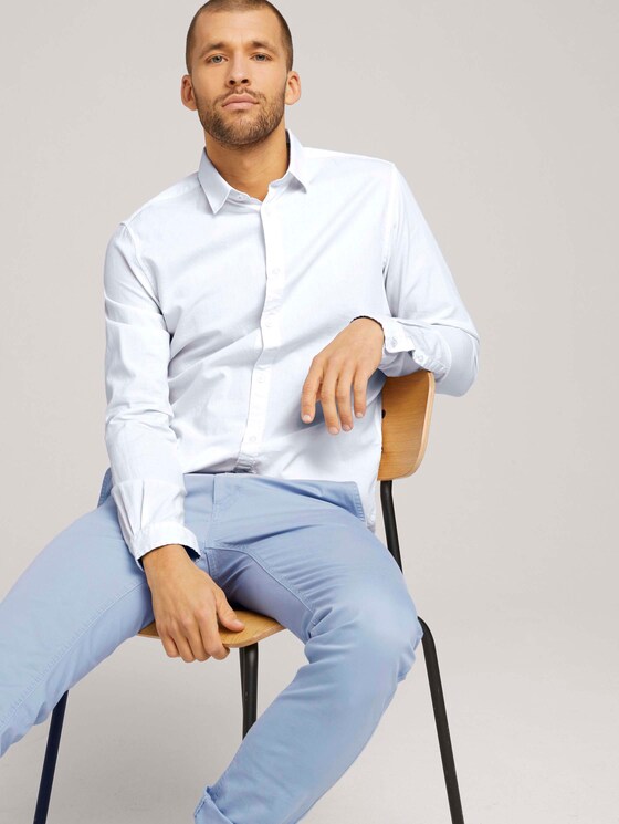 Slim Fit Hemd mit Struktur - Männer - White Slim Fit Hemd mit Struktur - Männer - White - 5 - TOM TAILOR