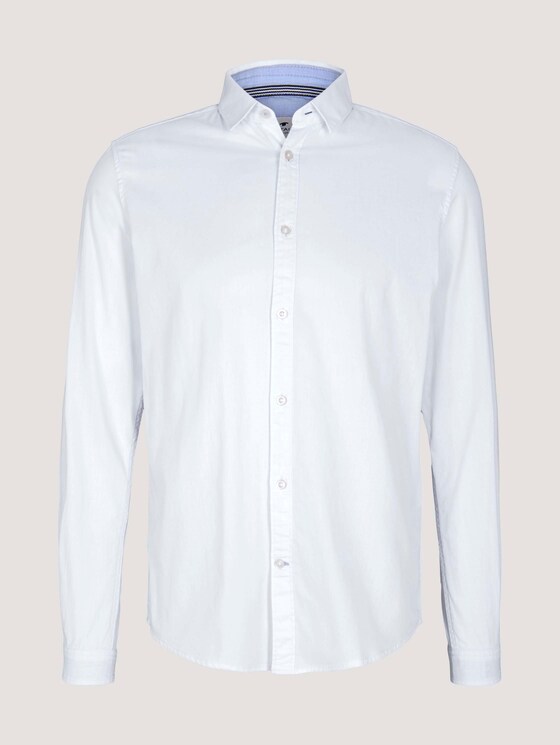 Slim Fit Hemd mit Struktur - Männer - White Slim Fit Hemd mit Struktur - Männer - White - 7 - TOM TAILOR
